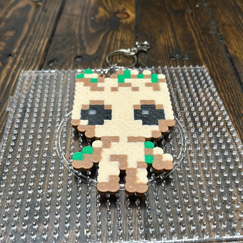 Baby Groot Keychain Made from Perler Beads