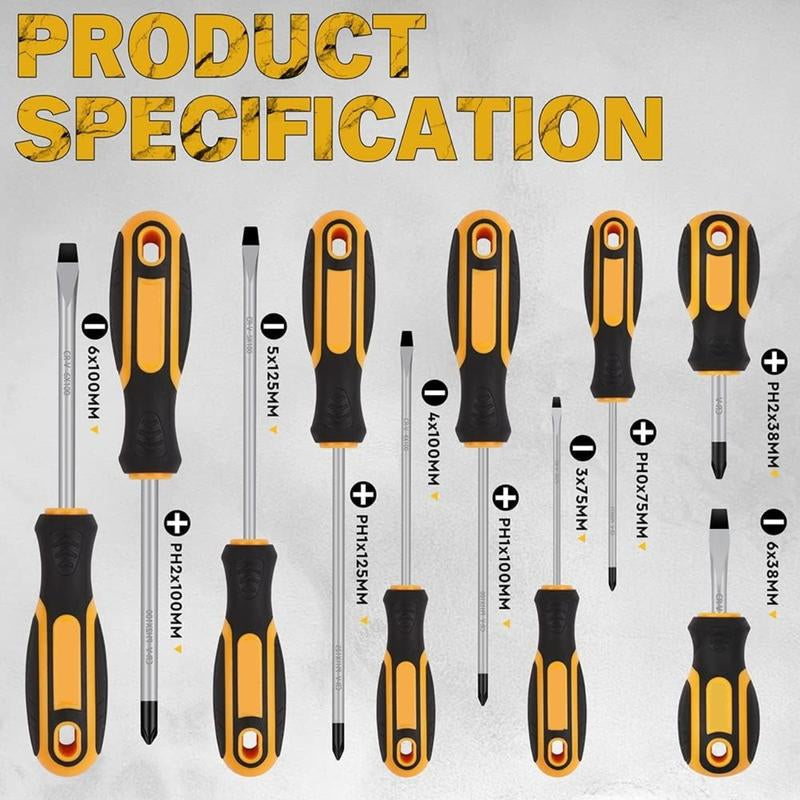 11-Counts Screwdriver Set 5 Phillips and 5 Slotted Tips Magnetic Screwdriver Set Screw Driver Work on Small Screws as Well as Large. Magnetizer Demagnetizer for Screwdriver Tips Bits and Small Tools