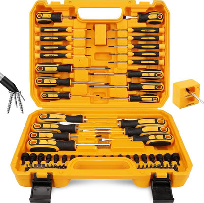 11-Counts Screwdriver Set 5 Phillips and 5 Slotted Tips Magnetic Screwdriver Set Screw Driver Work on Small Screws as Well as Large. Magnetizer Demagnetizer for Screwdriver Tips Bits and Small Tools