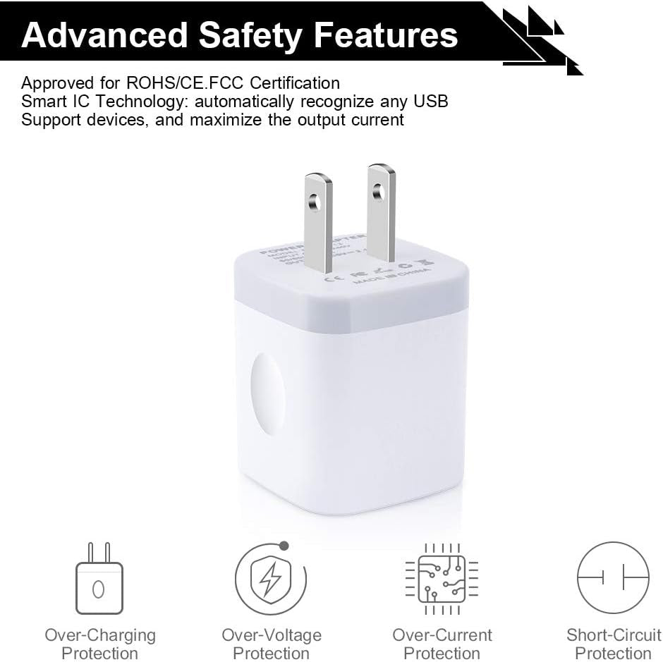 USB Wall Charger, Cube Charger 2 Port Charging Box 4Pack 2.1A/5V Home Travel Charger Plug USB Power Adapter Charging Station Base for Iphone 16 15 14 13 12 11 Pro Max XR XS X 8 7 Plus, Pad, Samsung