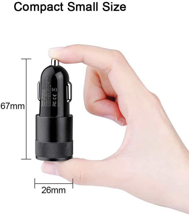 Fast Car Charger, Quick Charging 5.4A/30W Phone USB Adapter Rapid Plug 2 Port Cigarette Lighter Auto Charger Flush Compatible Samsung, Tablet, Iphone, Ipad, LG, Automobile Charger