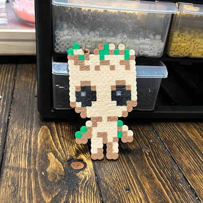 Baby Groot Keychain Made from Perler Beads