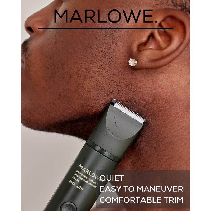 MARLOWE. - No. 145 Body Hair Trimmer for Men- Waterproof and Rechargeable Brush Adjustable Cordless Lightweight Comfort Professional Hair Clipper